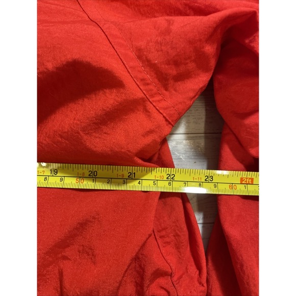 Vintage Raincoat Braefair Nylon Red Orange Bright Long Jacket Trench EUC Zipper - Picture 8 of 10